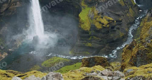 Preview: Most beautiful Haifoss waterfall in iceland highland