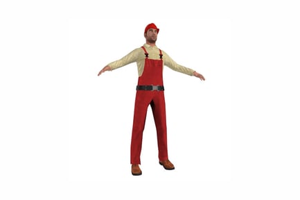 Preview: Figure man in overalls, arms extended