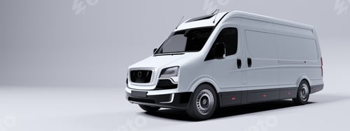 Preview: Commercial van truck on white background. Transport and shipping