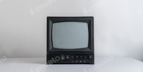 Preview: old fashioned vintage tv television on the shelf at home