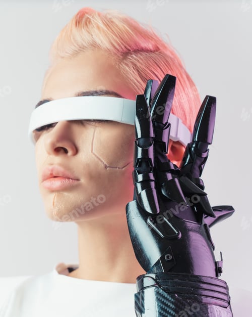 Preview: Representation of a bionic super human with advanced technology parts