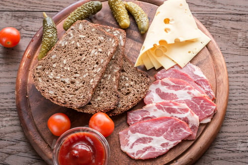 Preview: Rustic Lunch Platter with Meats, Cheese, Bread