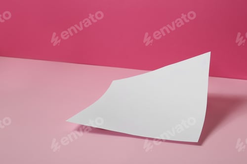 Preview: Empty sheet on color background. Mockup for design