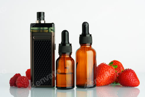 Preview: Vape smoking liquid with berry flavor close up