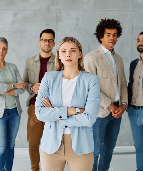 Preview: Group of young business people having a meeting in the office