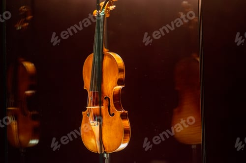 Preview: Violinmaking historical masterpieces on Display in Treasure box room in violin museum Cremona, Italy