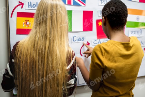 Preview: Girls friends decoration national flags board