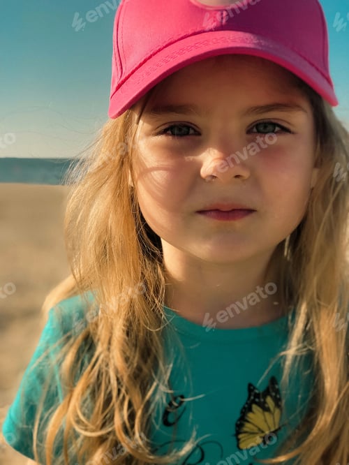 Preview: Portrait of a little cute girl four years old