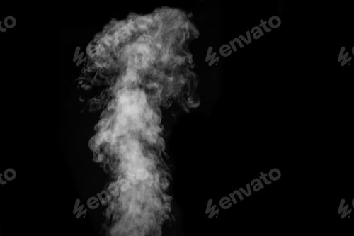 Preview: Figured smoke on a dark background. Abstract background, design element, for overlay on pictures