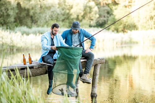 Preview: Men fishing on the lake