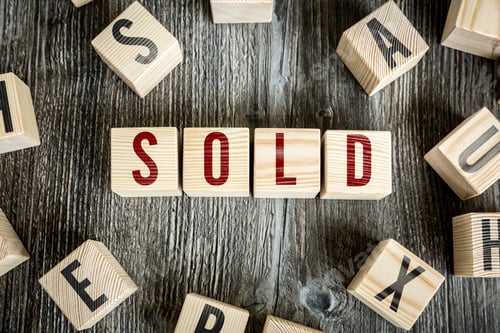 Preview: Wooden Blocks With The Text: Sold