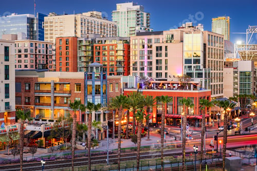 Preview: San Diego, California cityscape at the Gaslamp Quarter