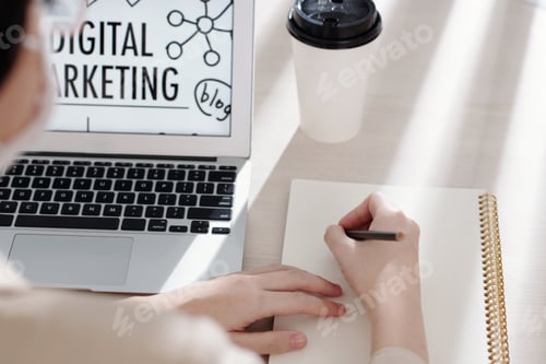 Preview: Person Studying Digital Marketing Online