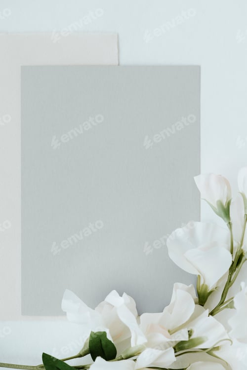 Preview: Invitation card with flower decoration
