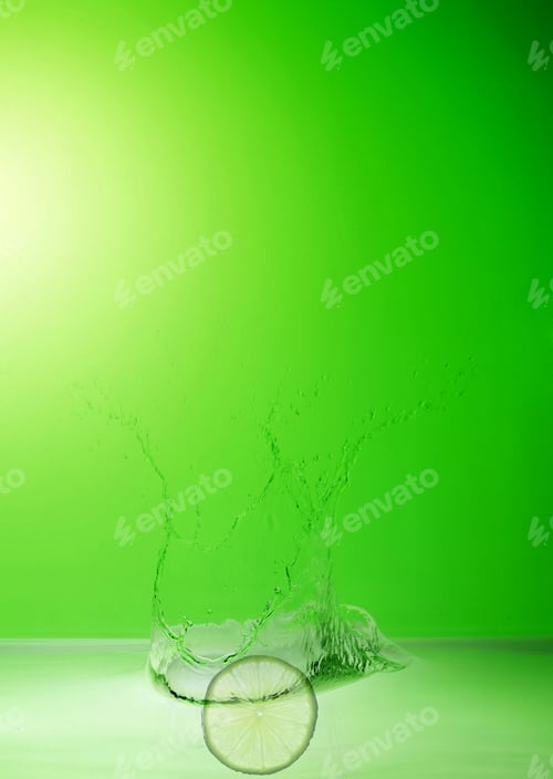 Preview: Lime splash on green backdrop