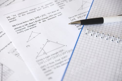Preview: Handwriting of geometrical tasks on examination, practice, quiz or test