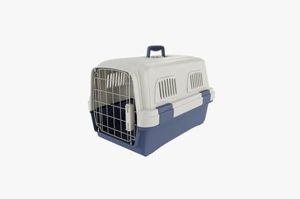 Preview: Plastic pet carrier with handle and vents