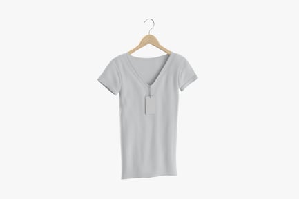 Preview: Woman's V-Neck Tee on Hanger with Tag