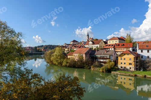 Preview: Beautiful townscape of Novo mesto on Krka river in Slovenia