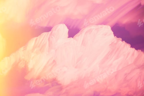 Preview: Abstract Saturated Pink-yellow Colors Of Clouds. Unusual Sky Background. Rich Magenta Colors. Cloudy