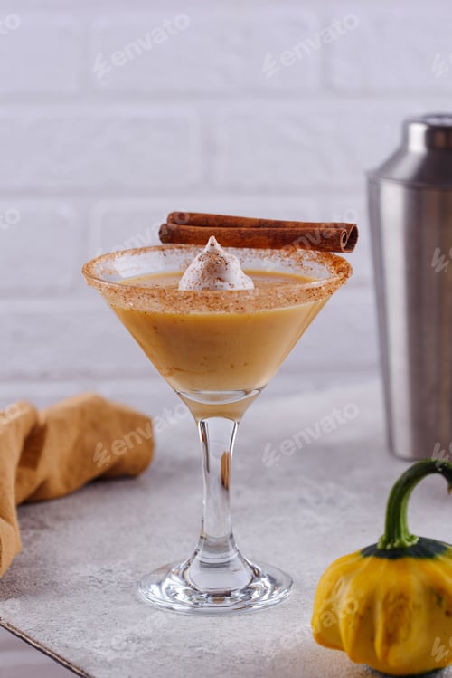 Preview: Creamy pumpkin martini cocktail or liquor