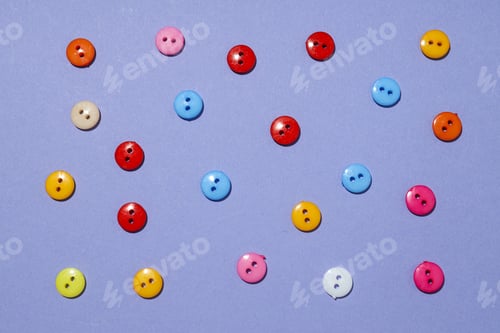 Preview: Many colorful buttons on a blue background