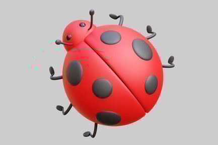 Preview: Cute Ladybug With Black Spots On Red Shell