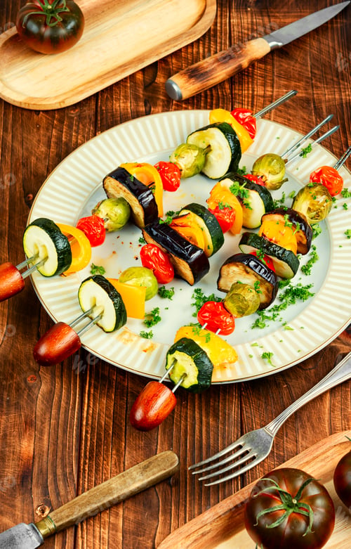 Preview: Roasted Vegan skewers.