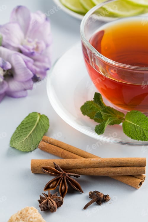 Preview: Composition of tea with spice and fruits