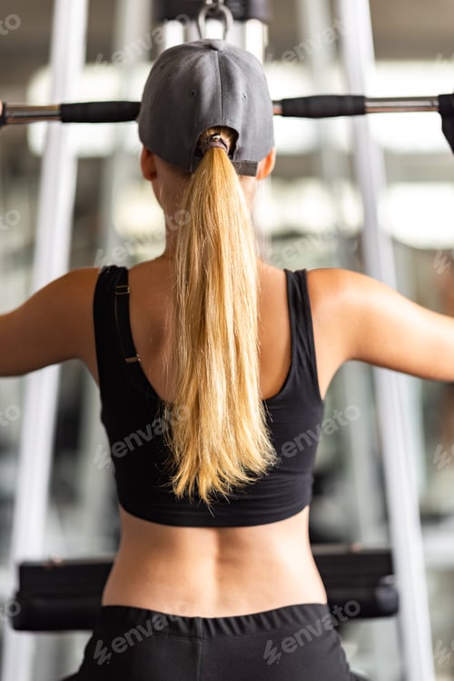 Preview: workout exercise and sport training lifestyle concept, healthy life with slim bodybuilding active