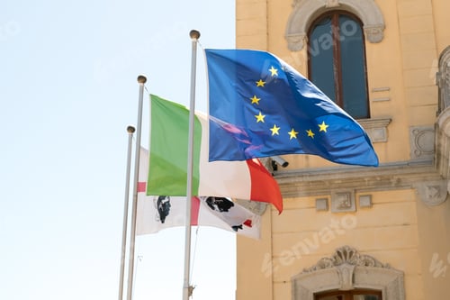 Preview: the flag of the European Union Italy Sardinia