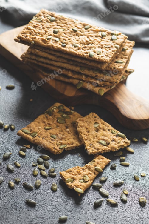 Preview: The crispy bread with pumpkin seeds. Knackebrot