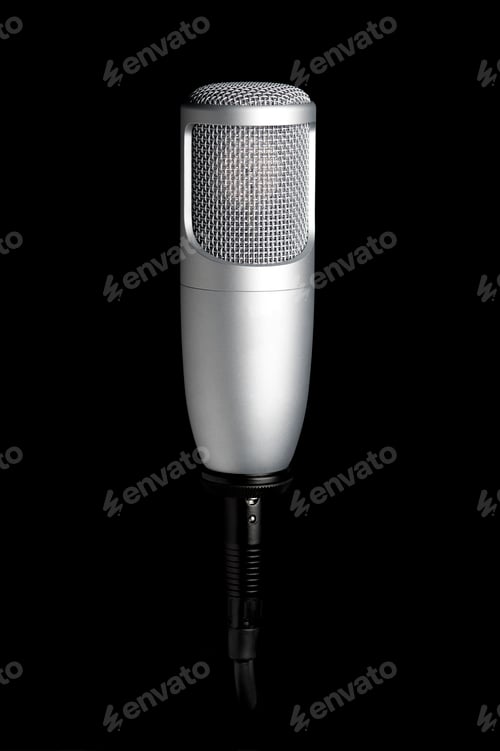 Preview: microphone on black background