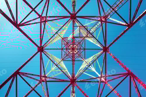 Preview: high voltage post.High-voltage tower sky background.
