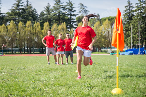 Preview: Football players training in soccer field