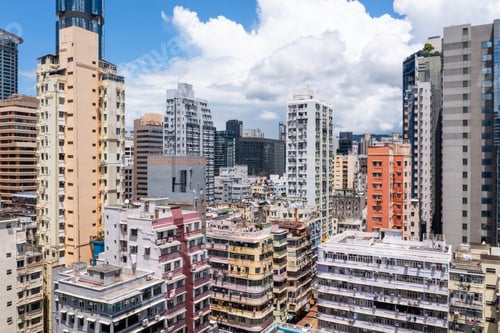 Preview: Mong Kok, Hong Kong 15 July 2022: Top view of Hong Kong city
