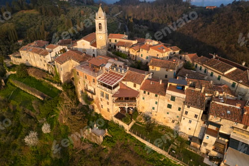 Preview: Aerial view of the small village of Monteggiori Versilia