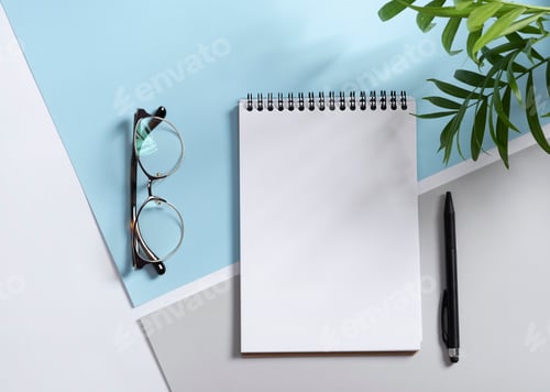 Preview: Real photo, stationery branding mockup notepad template to place your design