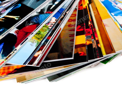Preview: Stack of the photos, isolated on a white background