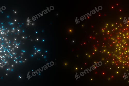 Preview: Abstract sparks Glowing glitter dust particles background 3d rendering