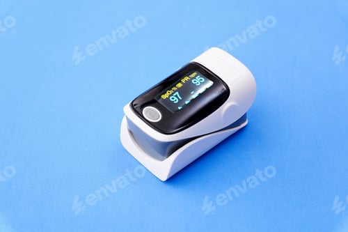 Preview: Pulse oximeter isolated a blue background