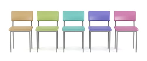 Preview: Front view of colorful chairs
