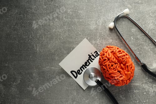 Preview: Dementia and parkinson's disease, ADHD, composition for head disease theme, space for text