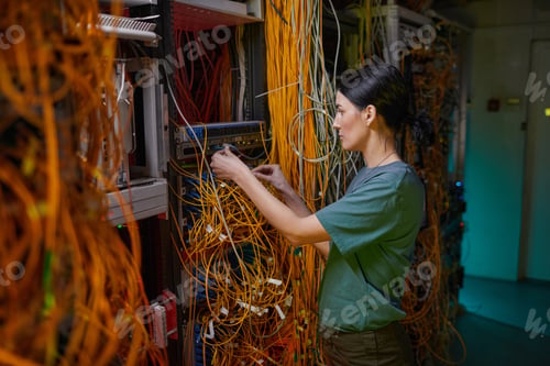 Preview: Woman Managing Server Network