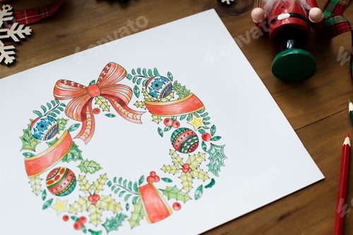 Preview: Christmas theme coloring page