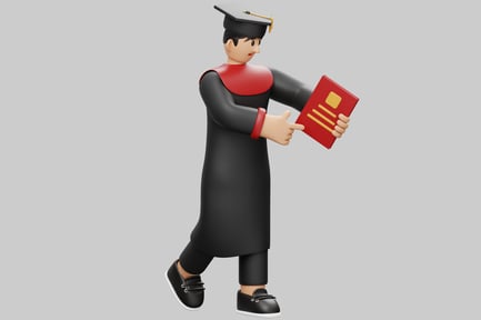 Preview: Graduate holding a red book