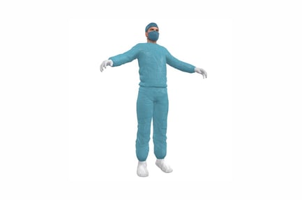 Preview: Surgical gown and mask full figure