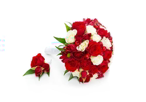 Preview: bridal bouquet with red and white roses