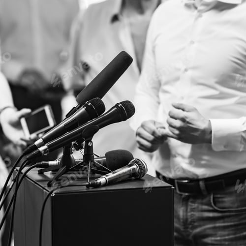 Preview: Businessman during press conference