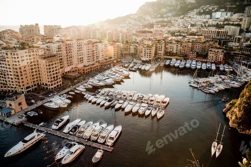 Preview: View of marina with yachts and boats, Monte Carlo, Monaco